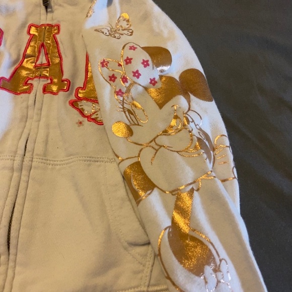 Disney Gap Minnie Mouse rose gold zip hoodie - Picture 2 of 3